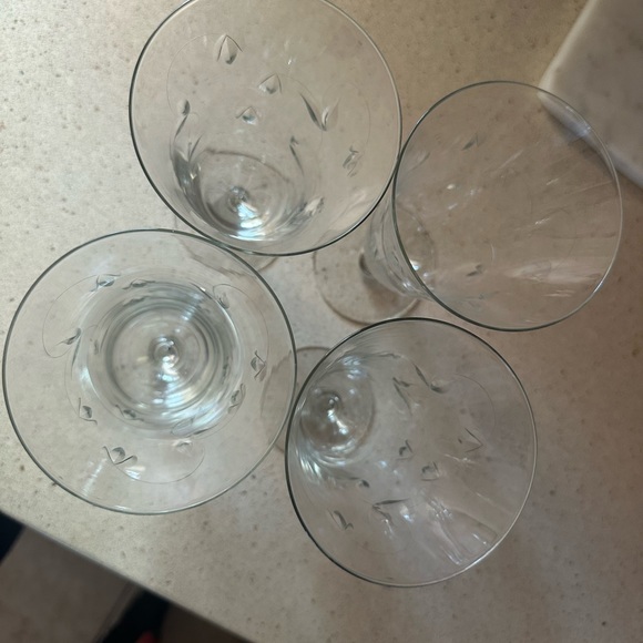 Vintage Etched Stemmed Glassware - Picture 3 of 5